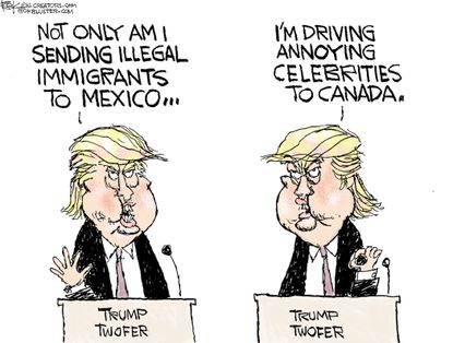 Political Cartoon U.S. Trump Plan 2016