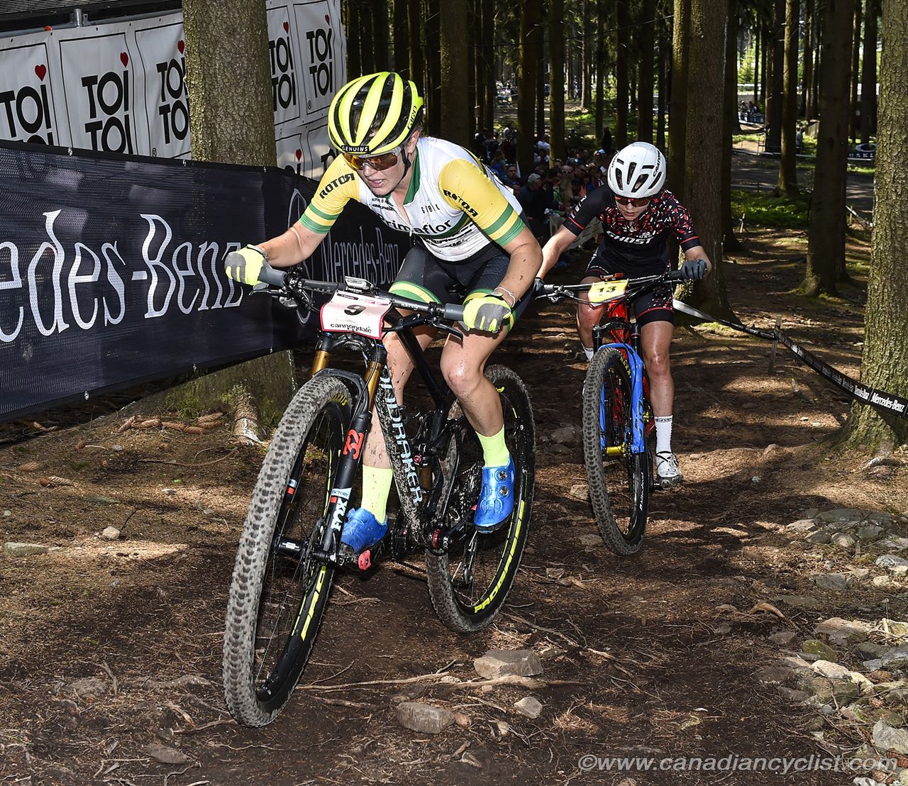 Rebecca McConnell (Aus) Primaflor Mondraker Rotor and Sina Frei (Sui) Ghost Factory Racing