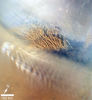 Dust storm on Mars on Nov. 7, 2007.