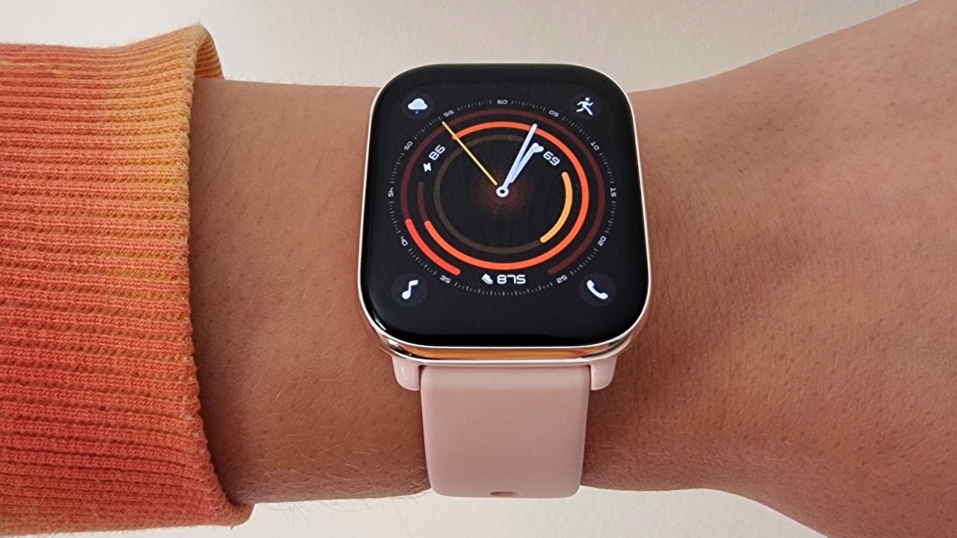 The Amazfit Active smartwatch worn on the wrist