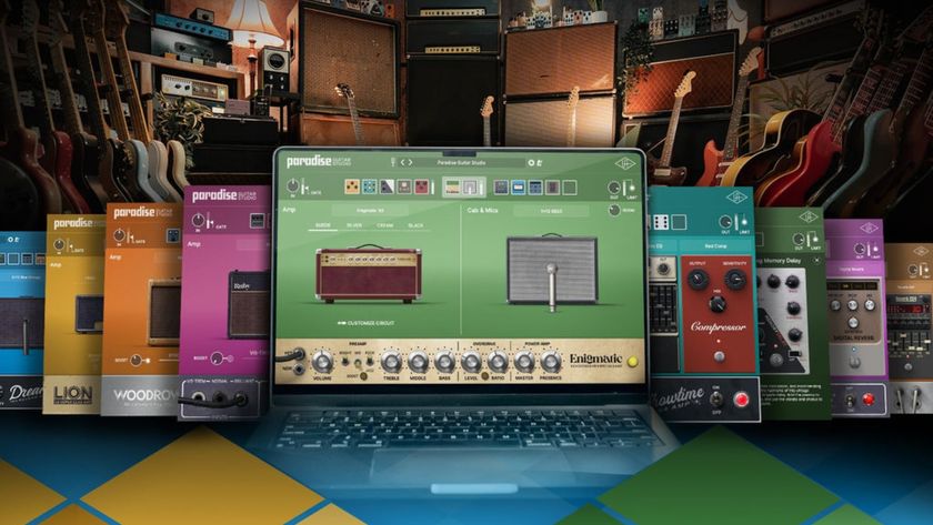 A promo image for the Universal Audio Paradise Guitar Studio plugin