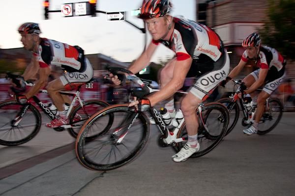 OUCH riders worked hard to get teammate Carl Menzies up the road.
