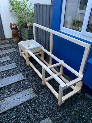 Mud kitchen frame using CLS timber