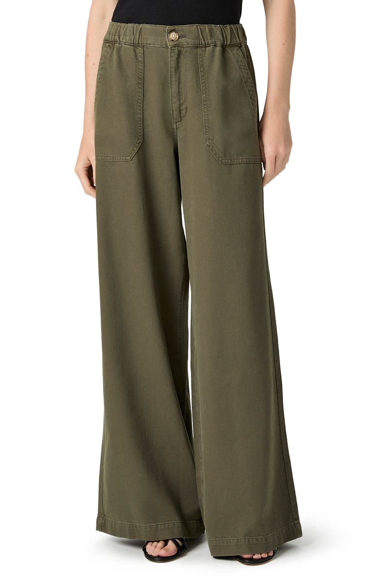 Rumi High Waist Cotton Blend Wide Leg Pants