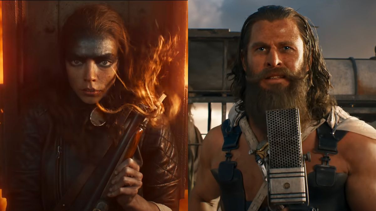 A side-by-side image of Anya Taylor-Joy and Chris Hemsworth in Furiosa