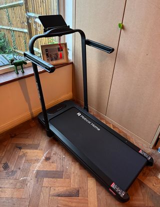 Mobvoi home treadmill set up by a window