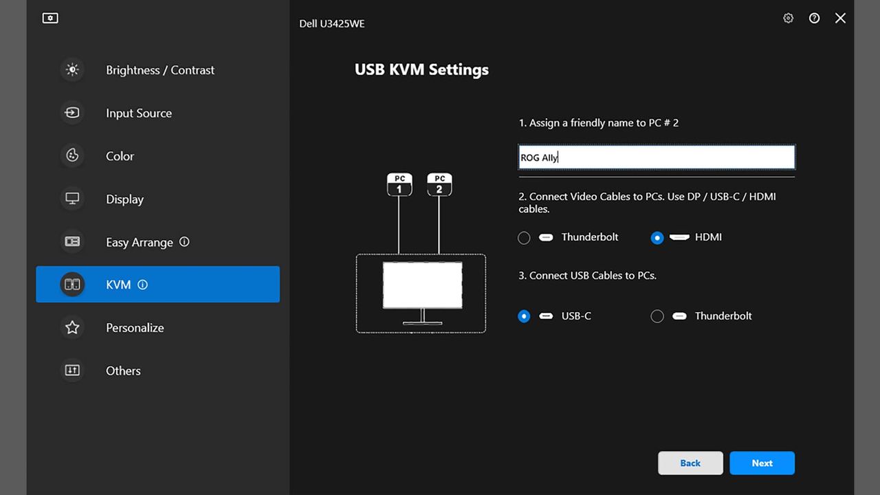 Dell Display Manager on Dell UltraSharp 34 Thunderbolt monitor.