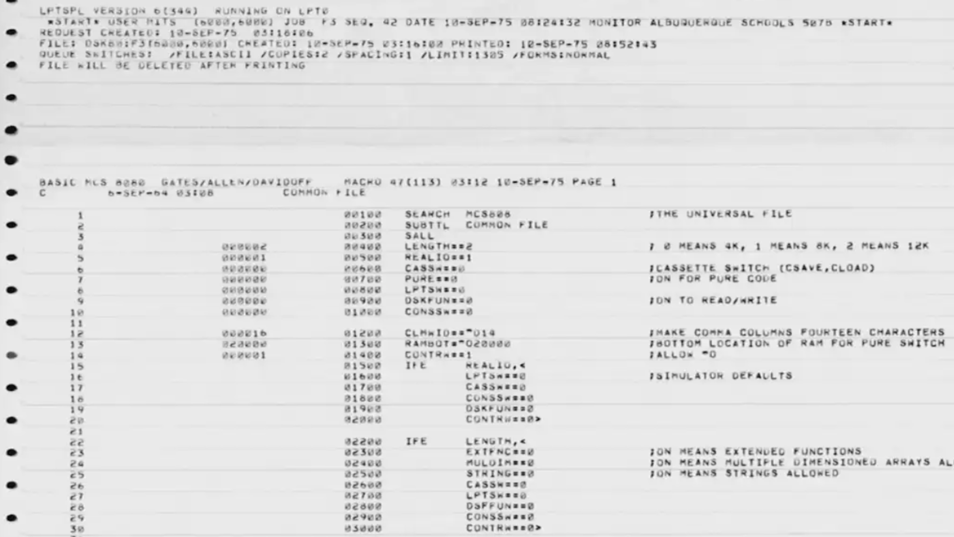 Bill Gates BASIC code