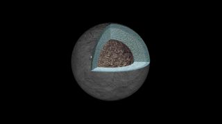 Artist's concept of the interior of dwarf planet Ceres.