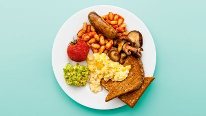 Healthy fry-up full English breakfast