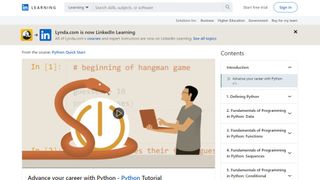 Website screenshot for LinkedIn Learning