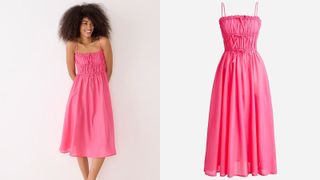pink strappy summer dress
