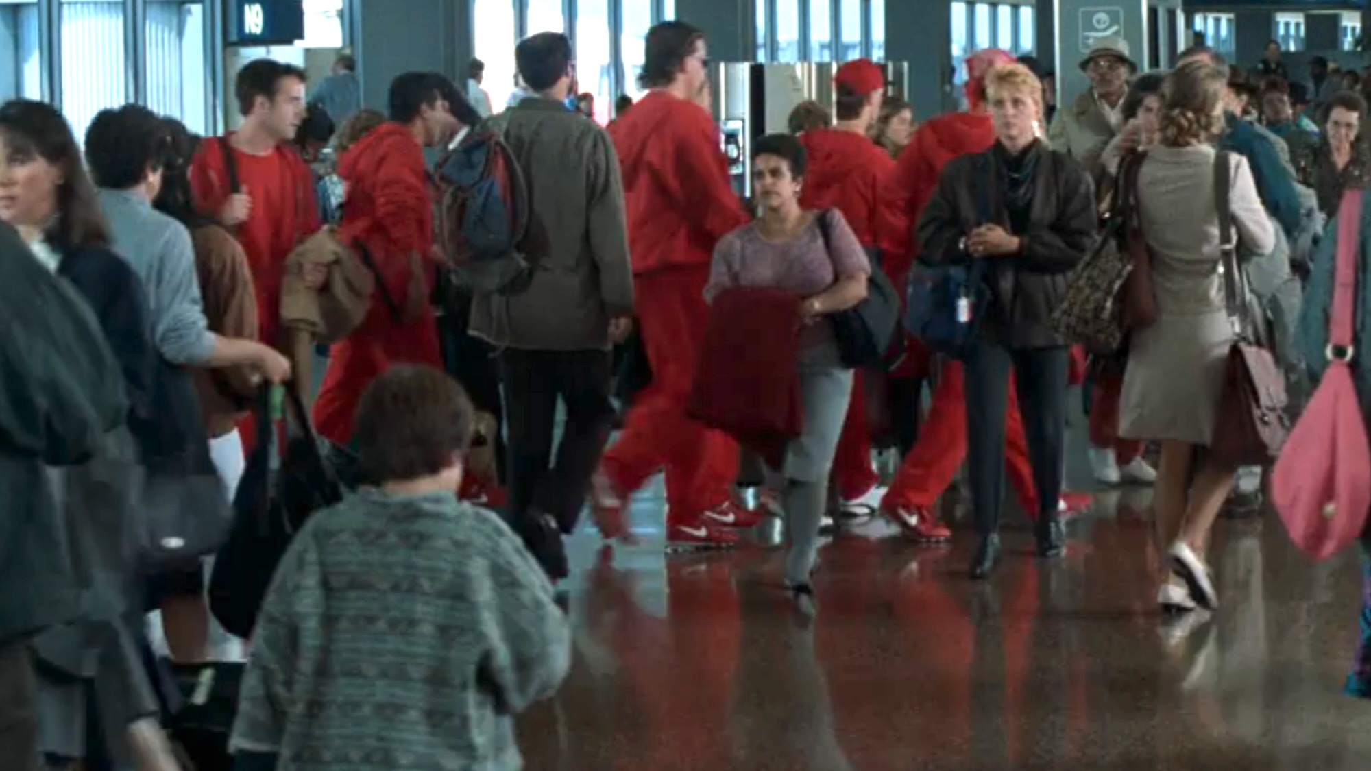 The soccer players wearing red in Sleepless in Seattle