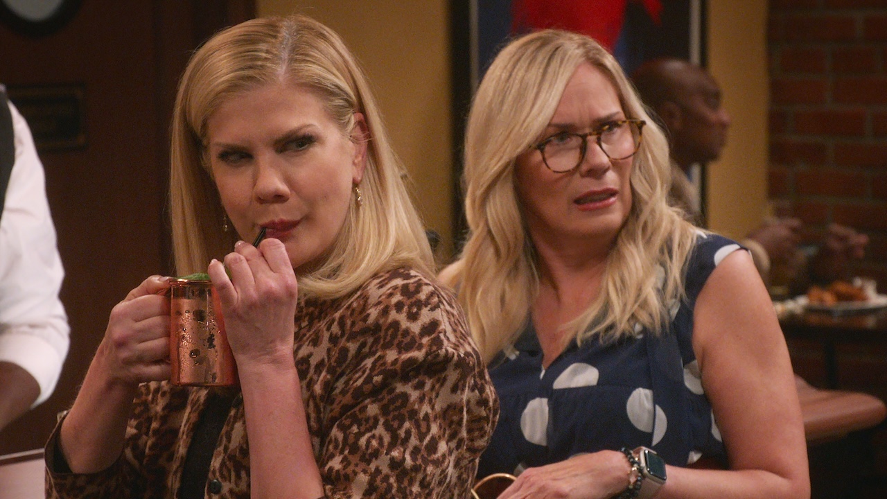 Leanne and Carol sitting at bar in Leanne Season 1