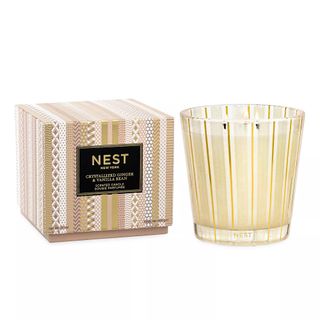 NEST New York Crystallized Ginger Vanilla Bean 3-Wick Candle against white background