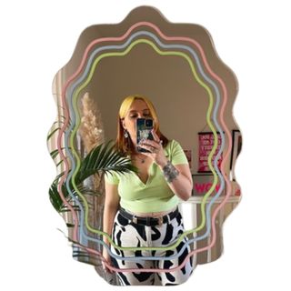 PrintedWeird Big Pastel Wavy Mirror