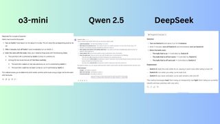 o3-mini vs Qwen 2.5 vs DeepSeek screenshot