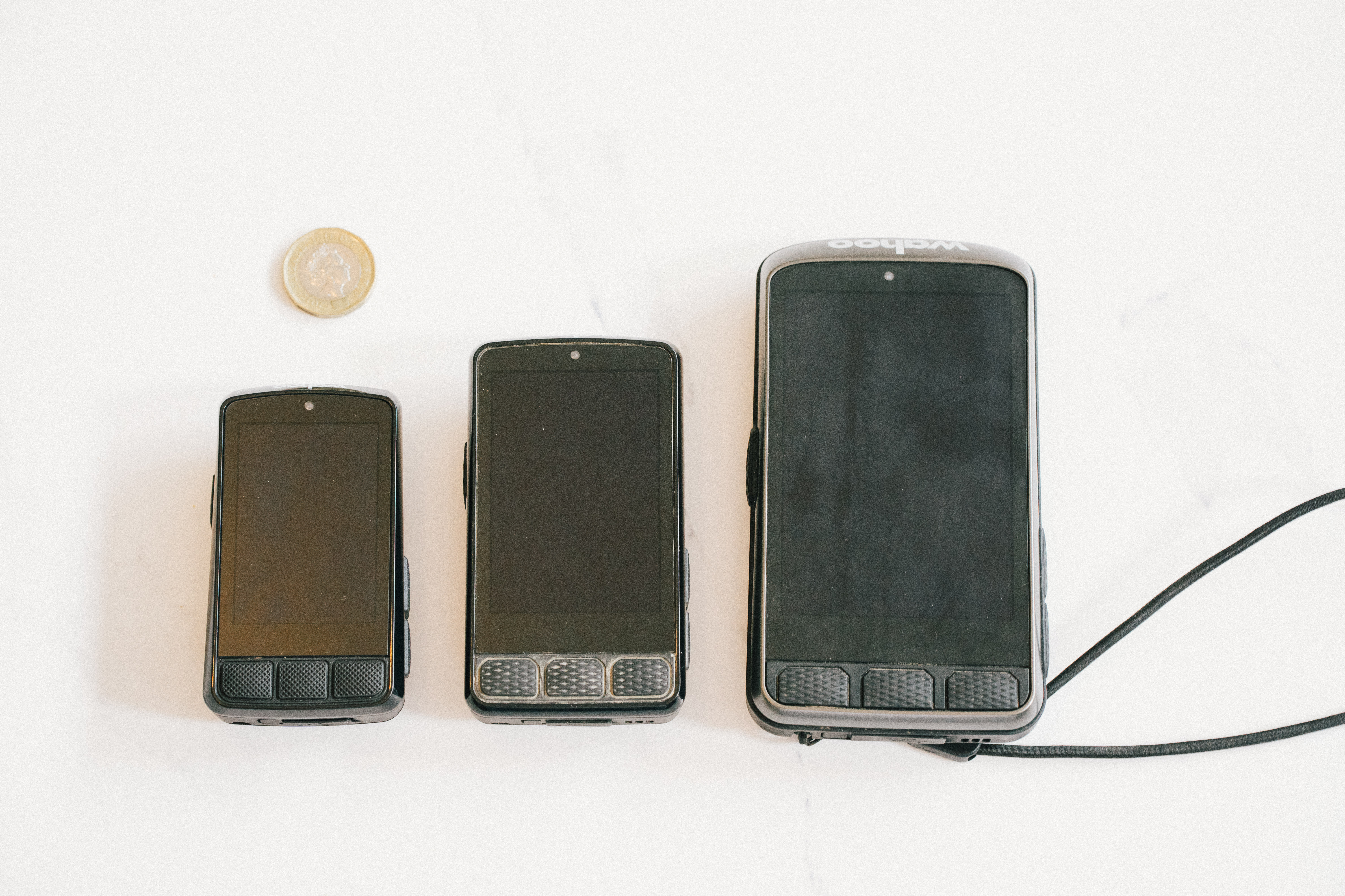 The Wahoo Elemnt Bolt, Roam and Ace side by side for a size comparison