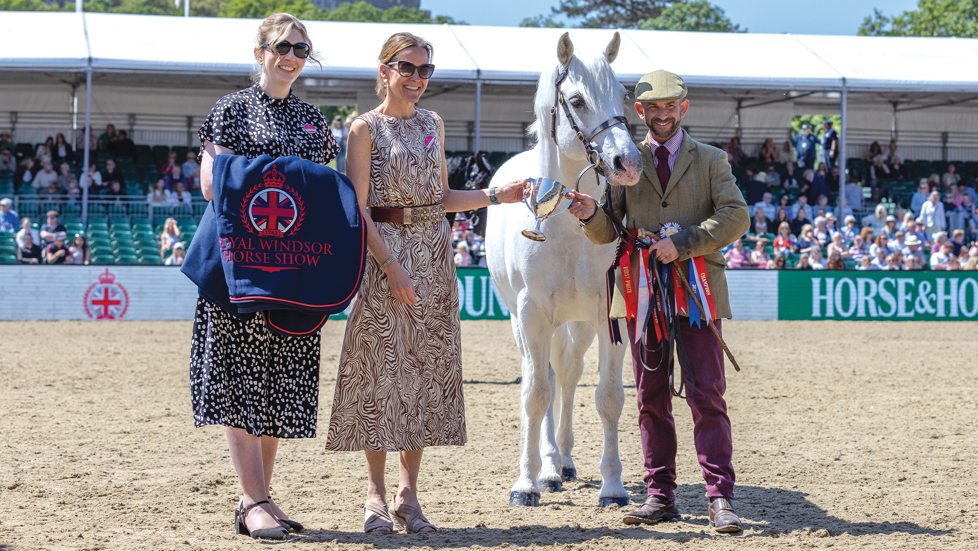 Jamie Frost and Clover Hill Magic stand champion in the in-hand M&amp;amp;Ms