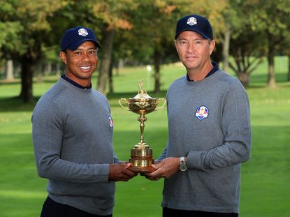 Tiger Woods and Davis Love