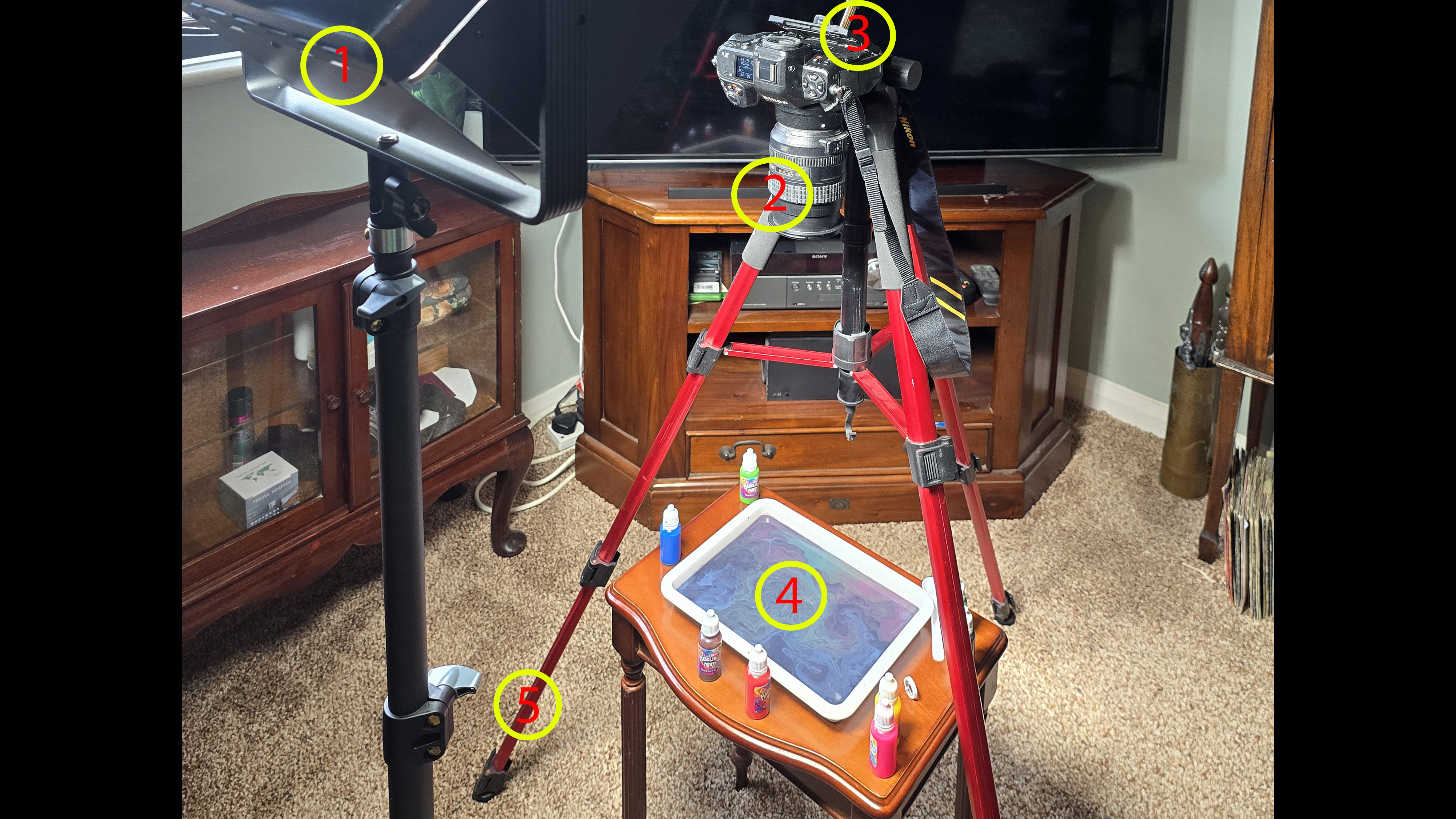 The setup for the marbling project