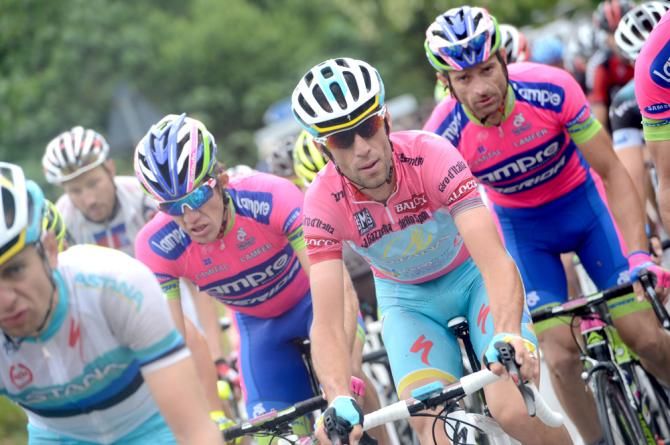 Vincenzo Nibali (Astana Pro Team) is protected by his teammates