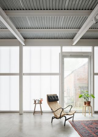 Main living room. Translucent walls create softly filtered light during the day