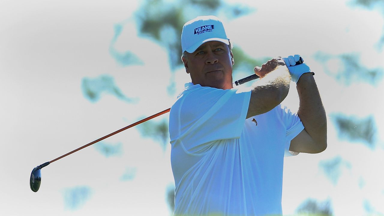 Hal Sutton hits a shot during the first round of the Chubb Classic held at The Classics at Lely Resort on February 15, 2019 in Naples, Florida