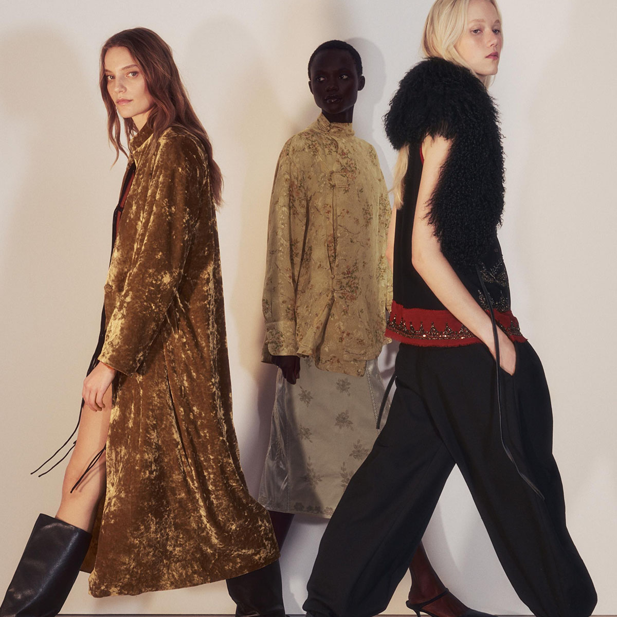 Models wearing chic fall clothes from Zara