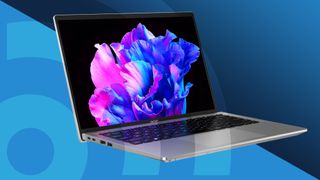 One of the best student laptops on a blue background