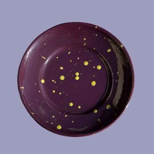 Maison Flaneur, Hand Splatter Terracotta Dessert Plate