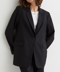 H&amp;M Single-breasted jacket
RRP: $45.99/ £34.99
A black blazer is a real wardrobe essential and makes the wearer instantly sophisticated. When it comes to tailored jackets—don't be afraid to size up for a really oversized fit.