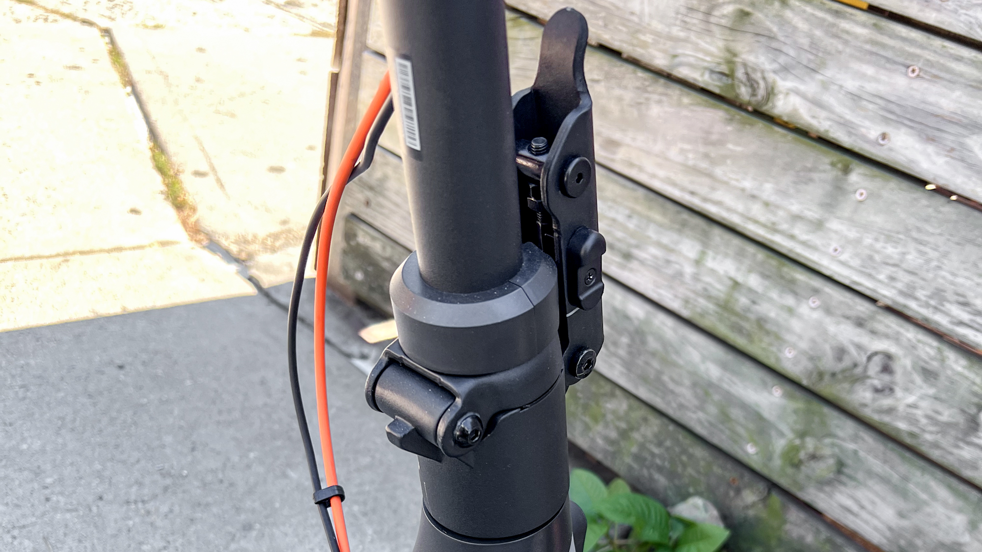 The quick release lever on a Segway Ninebot E2 Plus II