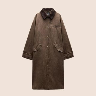 flat lay image of Zara trench coat