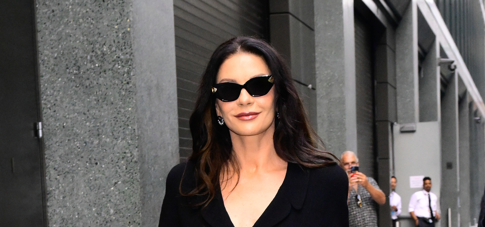 Catherine Zeta-Jones wearing a black jacket