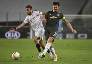 Harry Maguire played in the Europa League semi-finals against Sevilla last Sunday