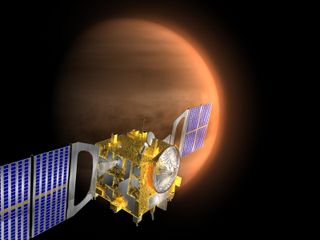 An artist's impression of the European Space Agency's Venus Express orbiter.