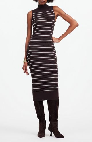 The Signature Sleeveless Mock Neck Rib Knit Dress