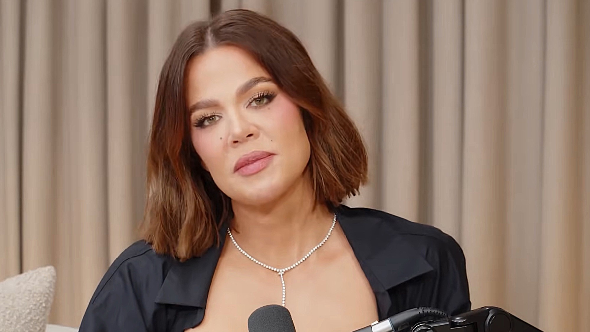 Khlo&eacute; Kardashian is shown on her Khlo&eacute; in Wonder Land podcast.