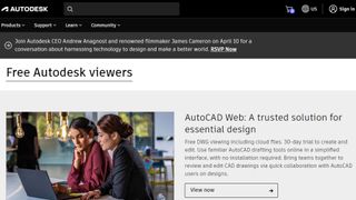 Website screenshot for Autodesk DWG Viewers