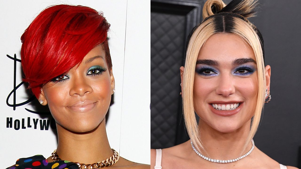 hair colors - rihanna, dua lipa