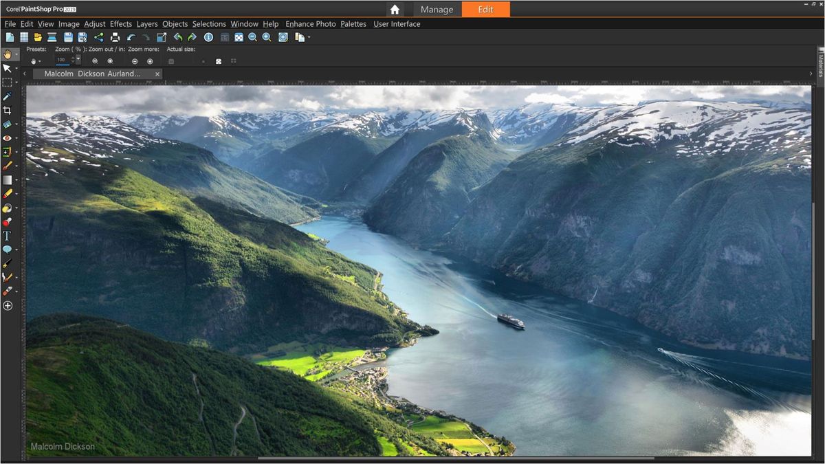 Screengrab of Corel PaintShop Pro 2019