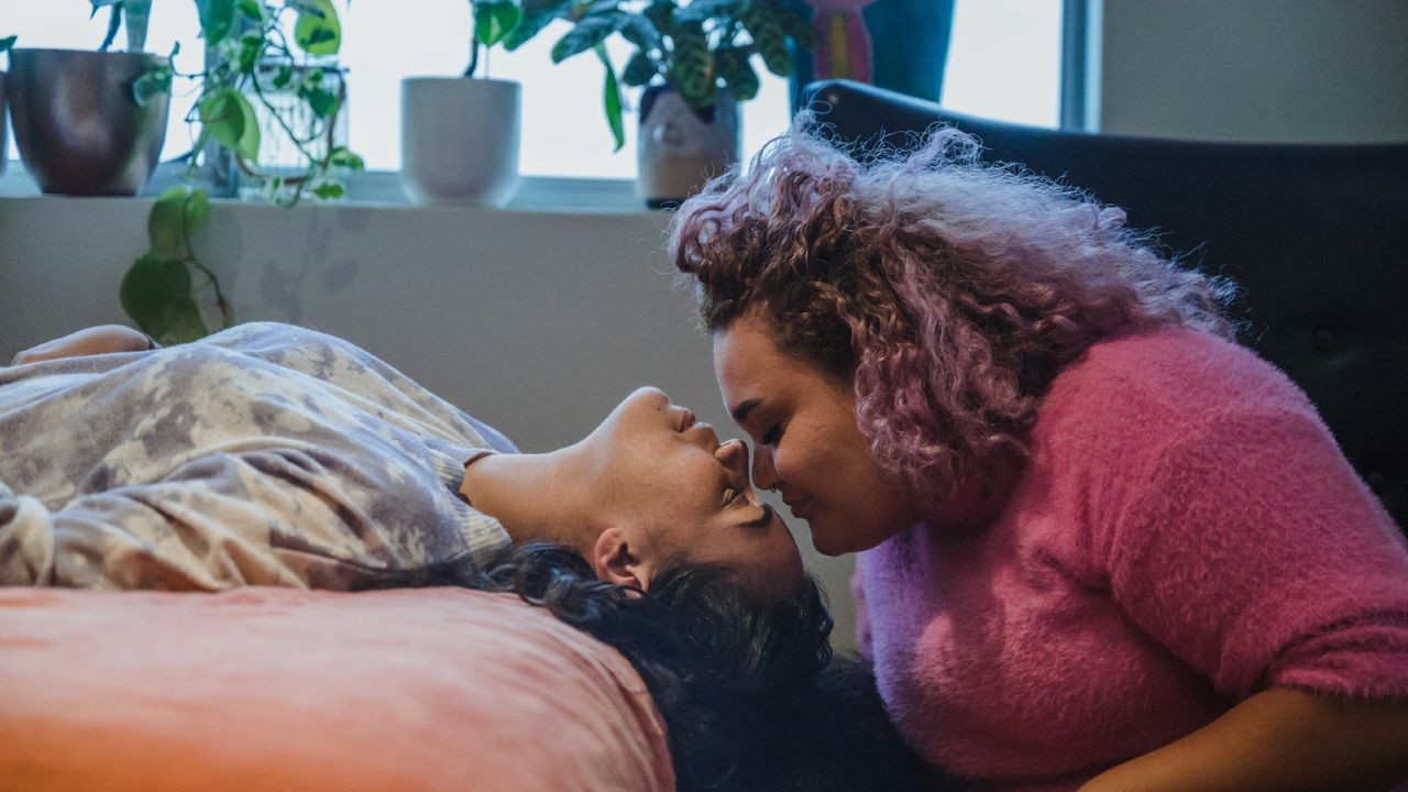 Tender moment between a couple - stock photo