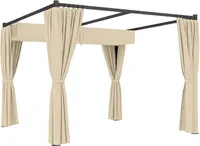 OutSunny 3 x 3(m) Pergola with Retractable Roof Canopy and Curtains