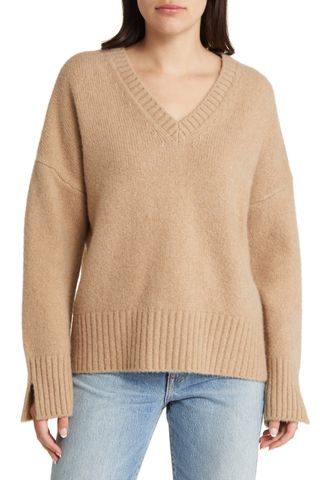 Favorite Daughter The William V-Neck Wool & Cashmere Blend Sweater 