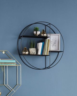 circular storage shelf for living room or home office