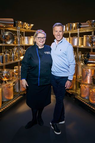 Anton Du Beke and Rosemary Shrager on Cooking With The Stars 2022.