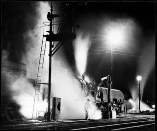 Black-and-white images from the days of steam locomotives