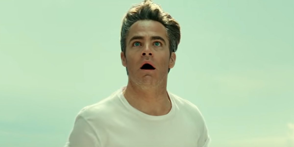 Chris Pine looks shocked as Steve Trevor in Wonder Woman 1984 official trailer