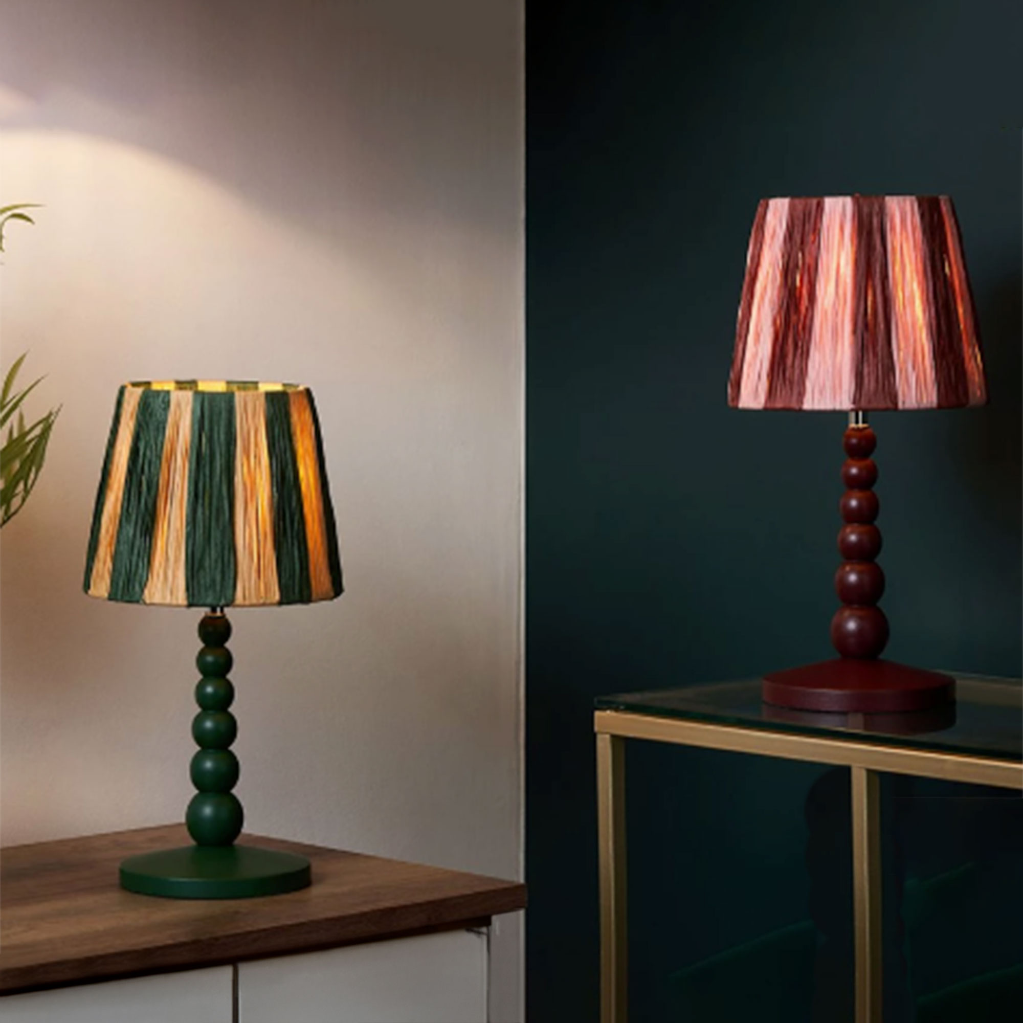 Very home bobbin lights on side tables